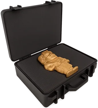 Teczka ze złotą statuetką