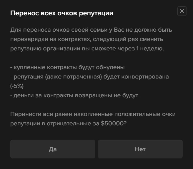 Окно подтверждения