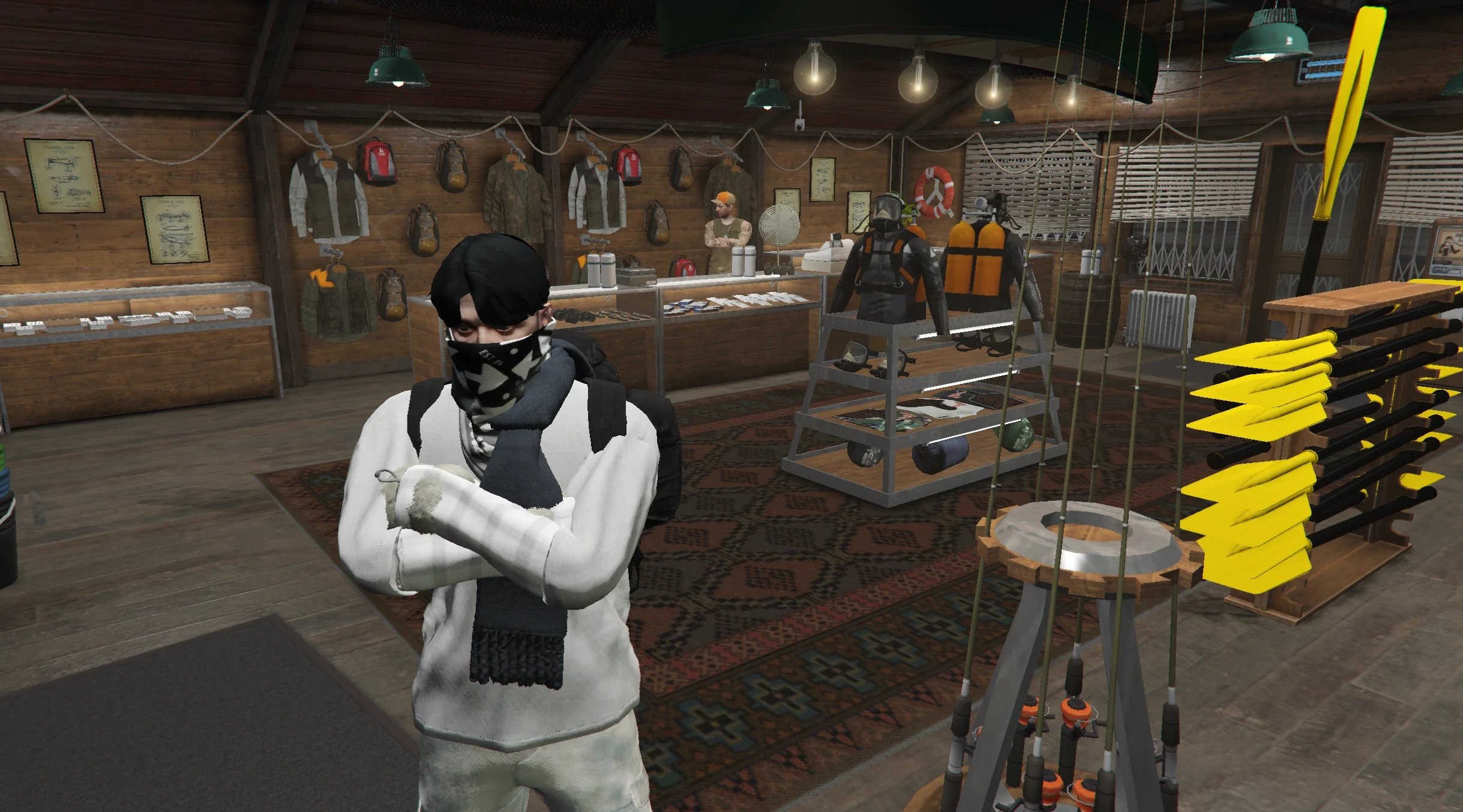   Środek sklepu wędkarskiego  