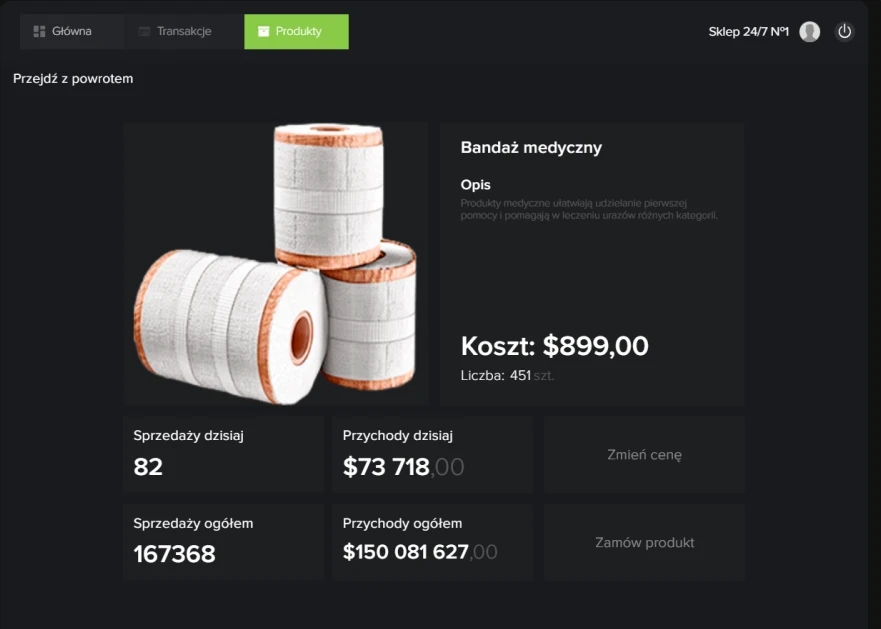   Strona produktu w aplikacji "Mój Biznes"  