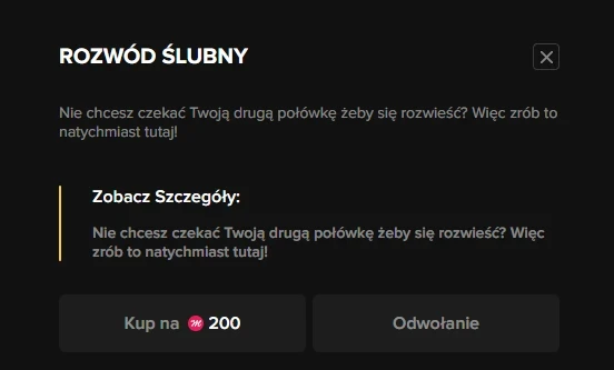   Zakup rozwodu w sklepie pod F2  